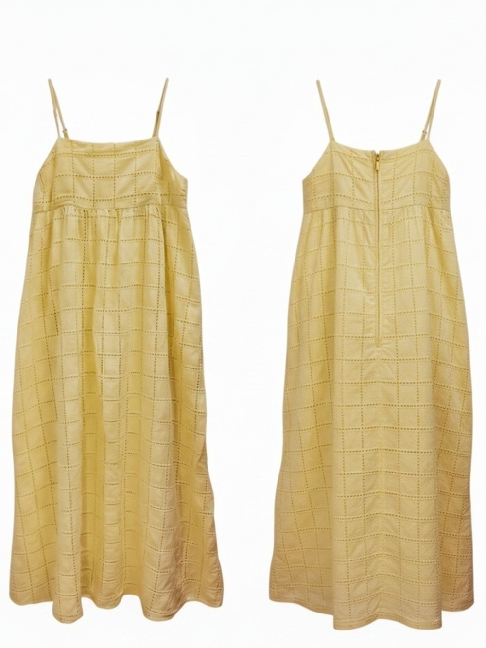Petal & Pup Pale Yellow Eyelet Maxi Dress with Spaghetti Straps - Picture 4 of 10